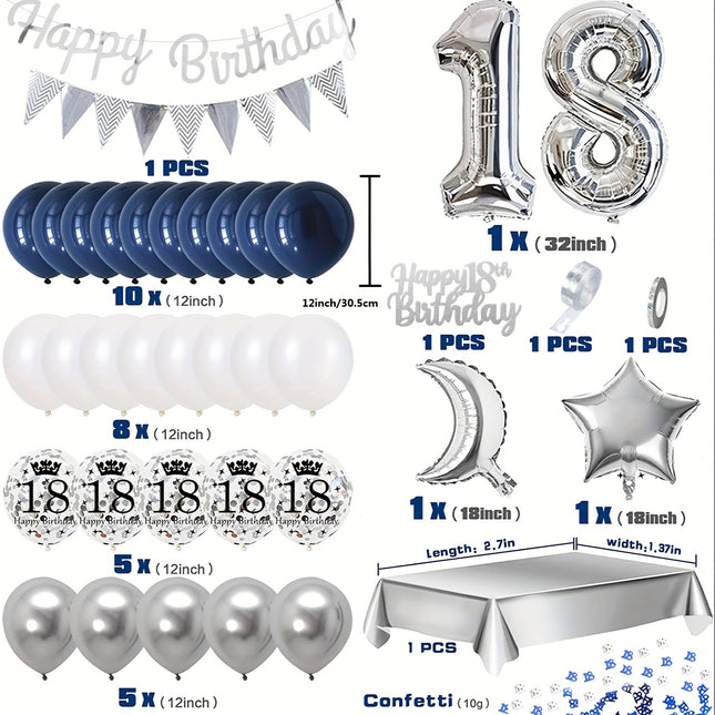 18th Birthday Balloon Decorations For Boys & Girls