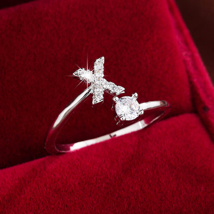 Adjustable Letter Zirconia Copper Ring