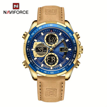 Multi-Functional Leather Quartz Watch
