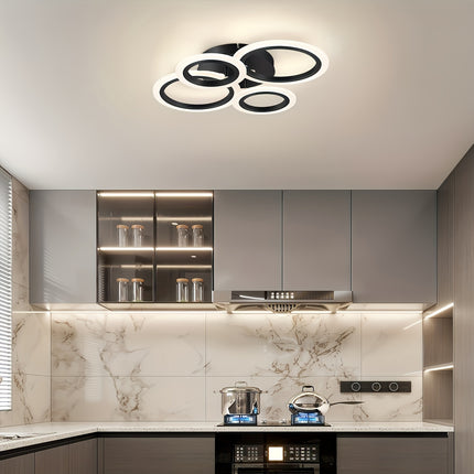 Modern 4-Ring LED Ceiling Light – Adjustable Brightness