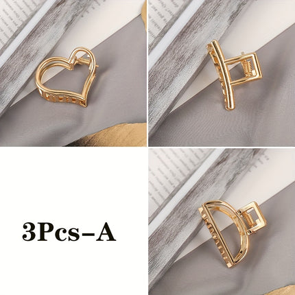 Hollow Heart Metal Hair Clips