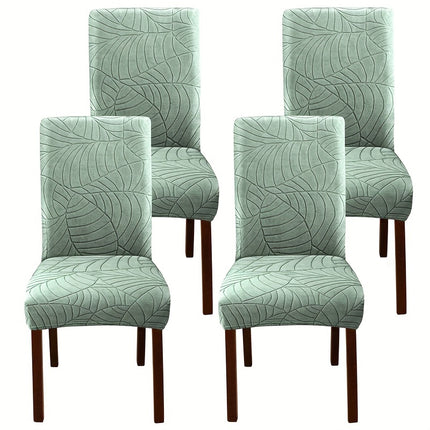 Leaf Jacquard Dining Chair Covers - Stretchy & Non-Slip
