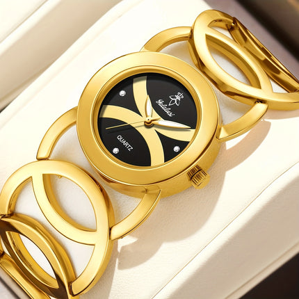 Elegant Golden Women's Quartz Watch