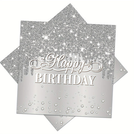 40pcs Silvery Diamond Happy Birthday Napkins