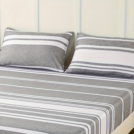 Striped Print Bedding Set - Soft, Comfortable All-Season Set