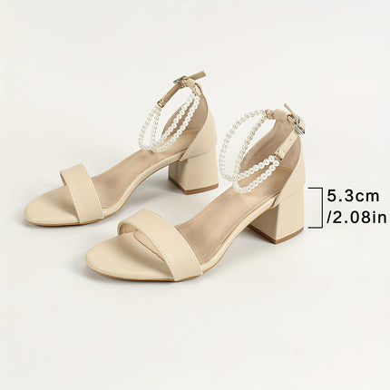 Elegant White Pearl Summer Heels