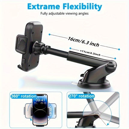 Flexible Car Phone Mount - 360° Rotation, Universal Suppor