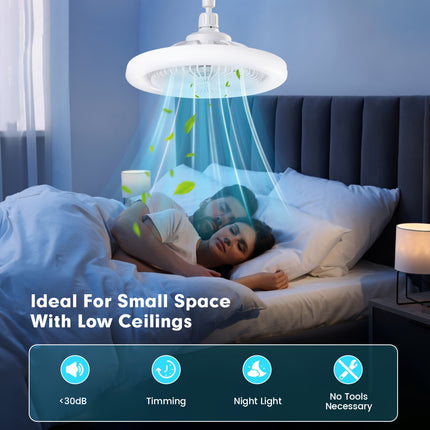 LED Ceiling Fan with Color Changing & Dimming