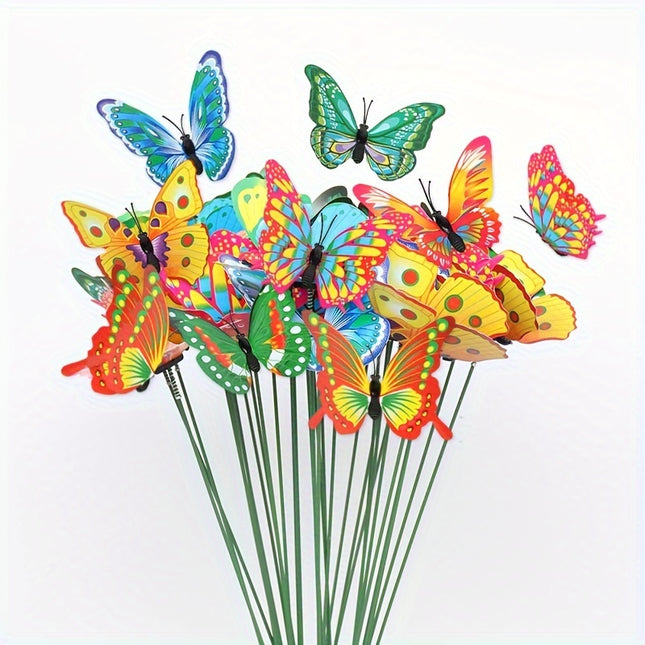 10pcs Luminous 3D Butterfly Stakes - Glowing Garden Decor