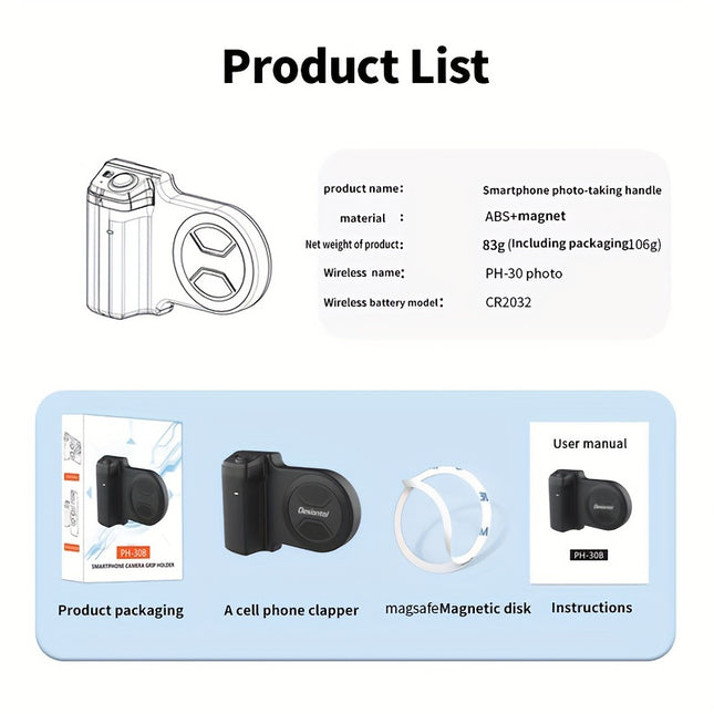 Portable Mini Gimbal with Magnetic Mount for Smooth Shots