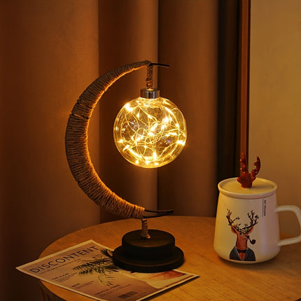 LED Ball Moon Lamp - Wrought Iron Decorative Desk Lamp