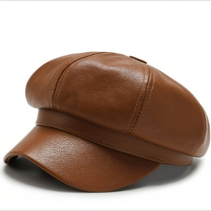 Chic PU Leather Beanie