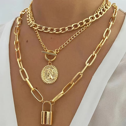 Vintage Alloy 3pcs Necklace Set