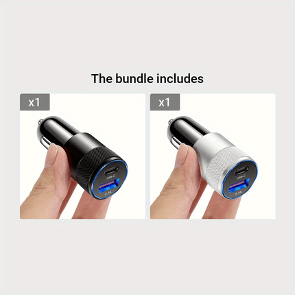 Super-Fast PD Car Charger with USB & Alloy Design