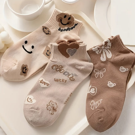 Cute 3D Bear & Heart Socks
