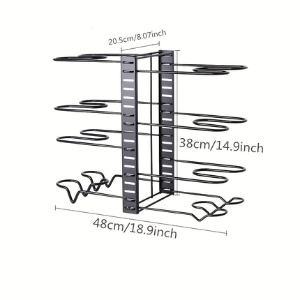 Upgraded 8-Tier Metal Pot Rack with Hooks