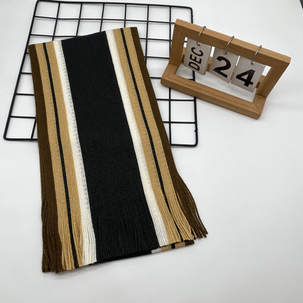 Men’s Striped Tassel Acrylic Scarf