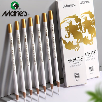 Marie's White Charcoal Pencils Set