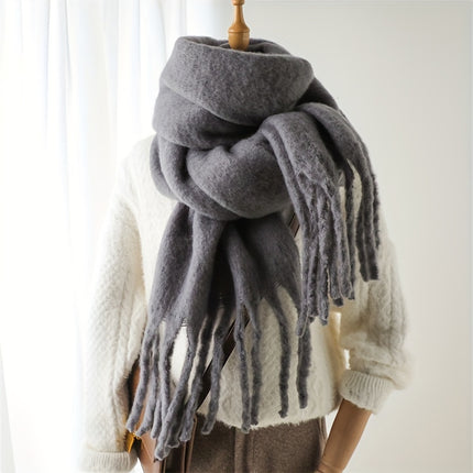 Luxurious Cream Tassel Scarf for Women