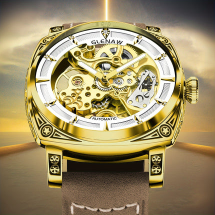 Golden Skeleton Automatic Wristwatch
