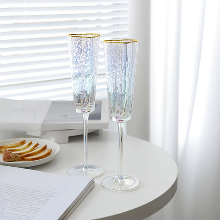 Elegant 5.54oz Champagne Flute with Gold-Plated Heart Design