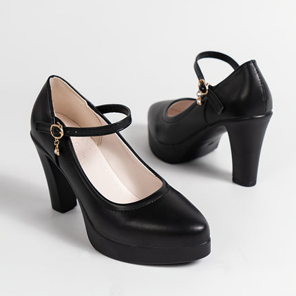 Elegant Mary Jane Block Heel Pumps