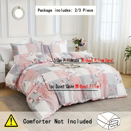 Floral Patchwork Duvet Cover Set - Soft & Cozy Bedding