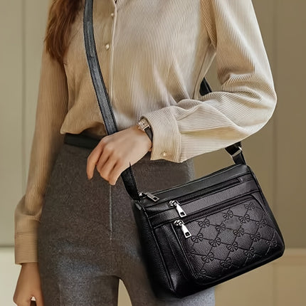 Quilted Faux Leather Crossbody Bag