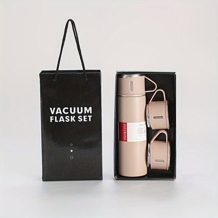 Vacuum Flask Set - Thermal Mug with Extra Cup Lids