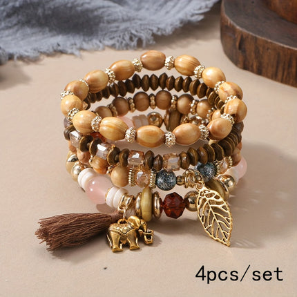 4pcs Tree of Life Beaded Bracelet Set