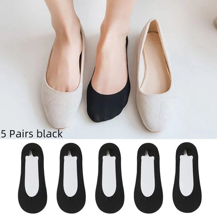 Invisible Non-Slip Ankle Socks 5-Pack