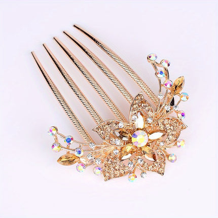 Alloy Diamond Insert Hair Comb – Elegant Ponytail Holder