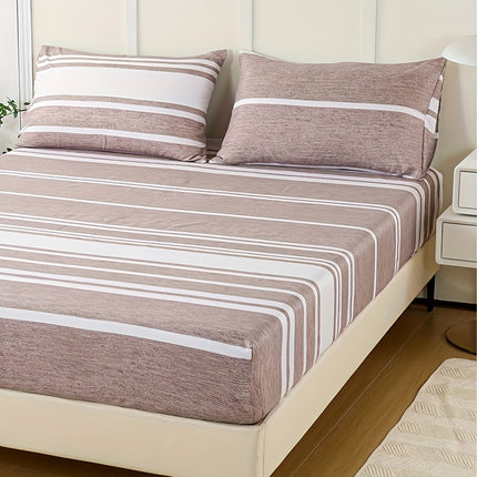 Striped Print Bedding Set - Soft, Comfortable All-Season Set