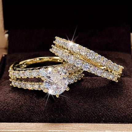 2pcs Bridal Wedding Rings Set