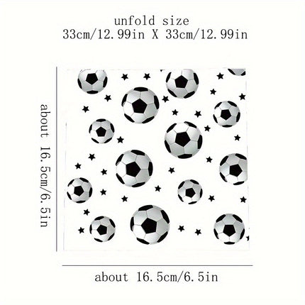 20 PCS Set of Soccer Printed Paper Napkins