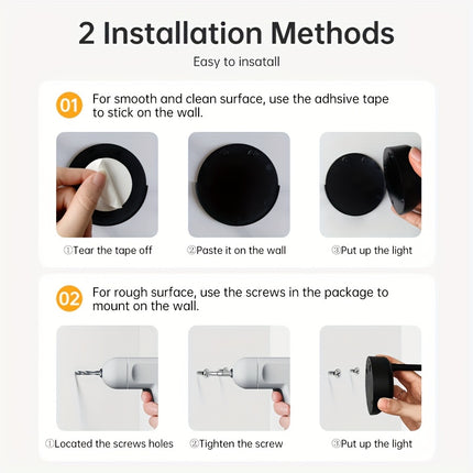 Rechargeable LED Wall Light - Remote Control, No Installation